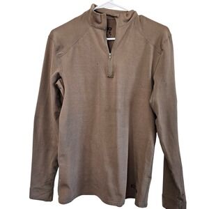 XGO Phase 4 Mens Coyote Brown Quarter Zip Fleece Base Layer Pullover Small